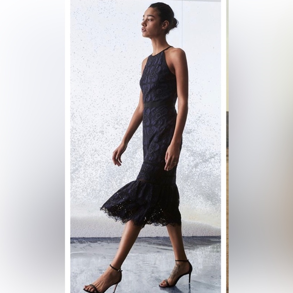 Banana Republic Black Lace Midi Dress
